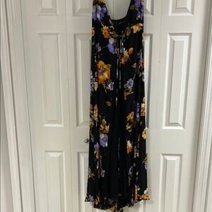Honey punch Floral Black Maxi sleeveless Dress adjustable straps